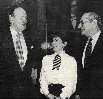 Arresting sight: Sir John Stevens (left) with PC Jo Poole and Peter Russell 